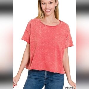 Zenana acid wash crop top